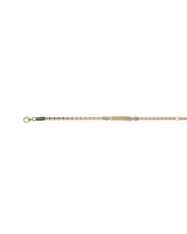 18CT T/T ID BRACELET RECT 14cm